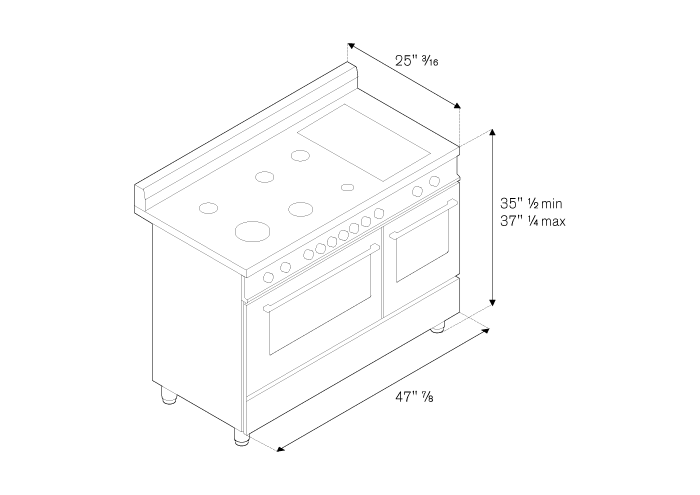 48 6-Burner+Griddle, Electric Self-Clean Double oven | Bertazzoni