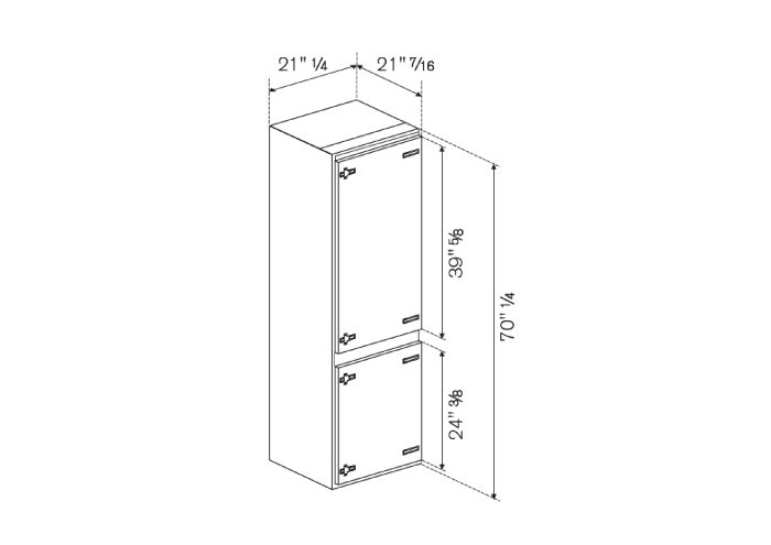 24 Refrigerator bottom mount integrated panel ready | Bertazzoni