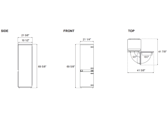 24 inch bottom mount integrated panel ready sliding door | Bertazzoni