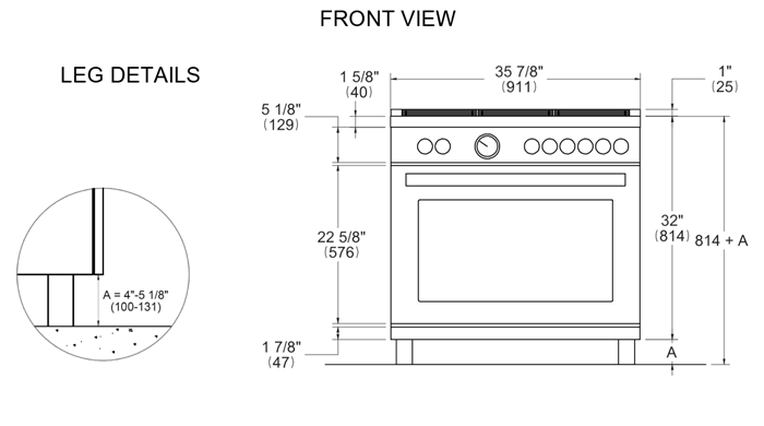 36 inch Induction Range, 5 Heating Zones and Cast Iron Griddle, Electric Self-Clean Oven - Gold Accents | Bertazzoni
