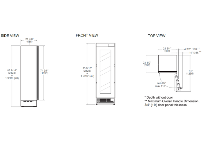 24 Built-in Wine Cellar Column, Field Reversible Door Panel Ready ...