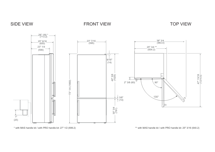 24 inch freestanding bottom mount with ice maker | Bertazzoni