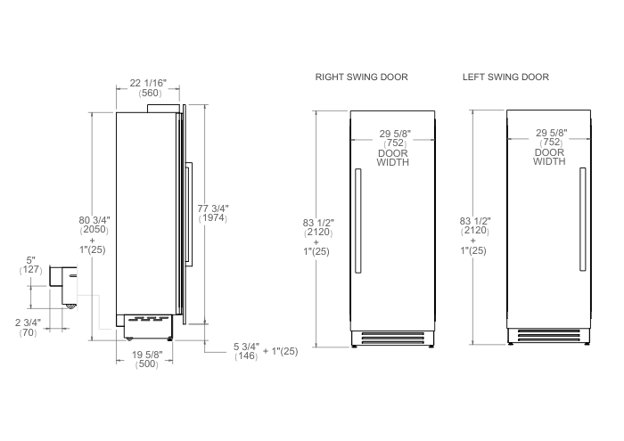 30 Built-in Refrigerator Column | Bertazzoni