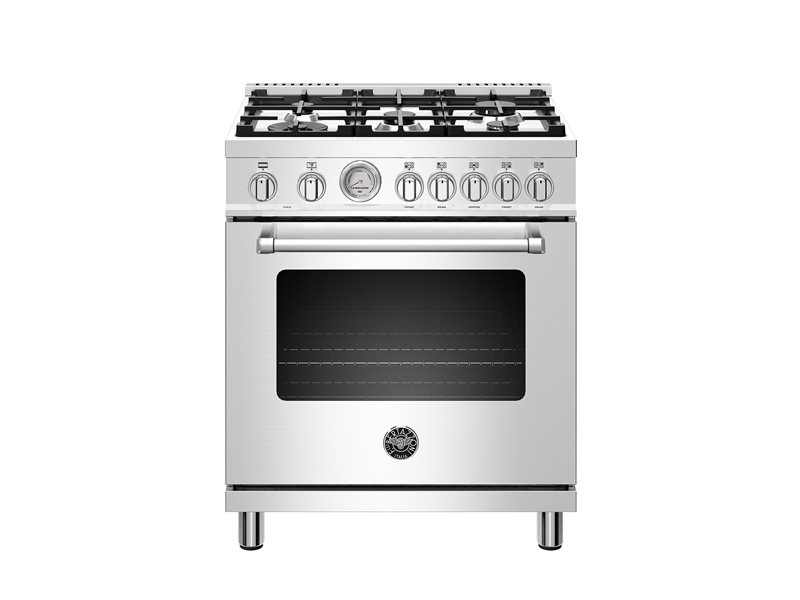 30 inch Dual Fuel, 5 Burners, Electric Oven | Bertazzoni - Stainless Steel