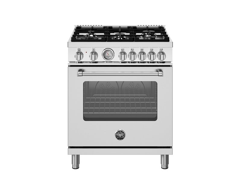30 inch Dual Fuel, 5 Burners, Electric Oven | Bertazzoni - Stainless Steel