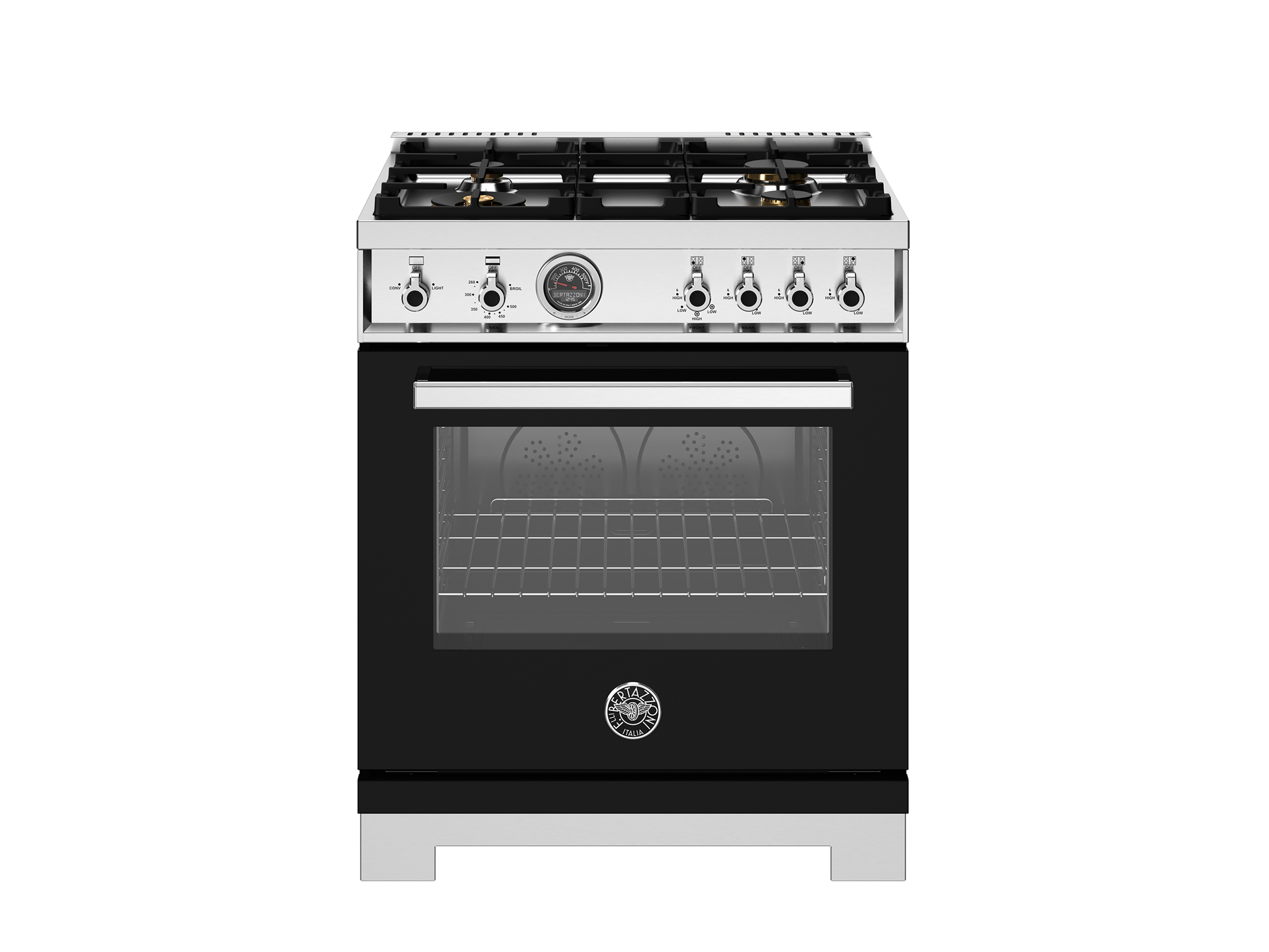 36 inch Dual Fuel Range, 6 Brass Burners and Cast Iron Griddle