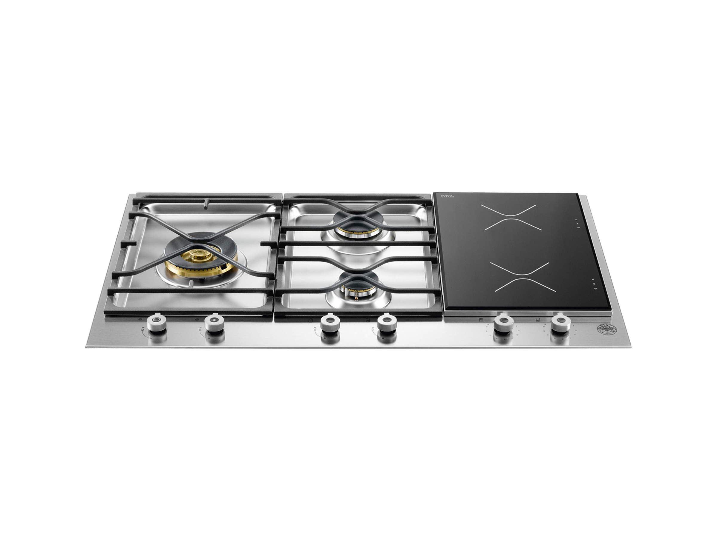 36 Segmented Cooktop 3 Burner And 2 Induction Zones Bertazzoni 36 Segmented Cooktop 3 Burner And 2